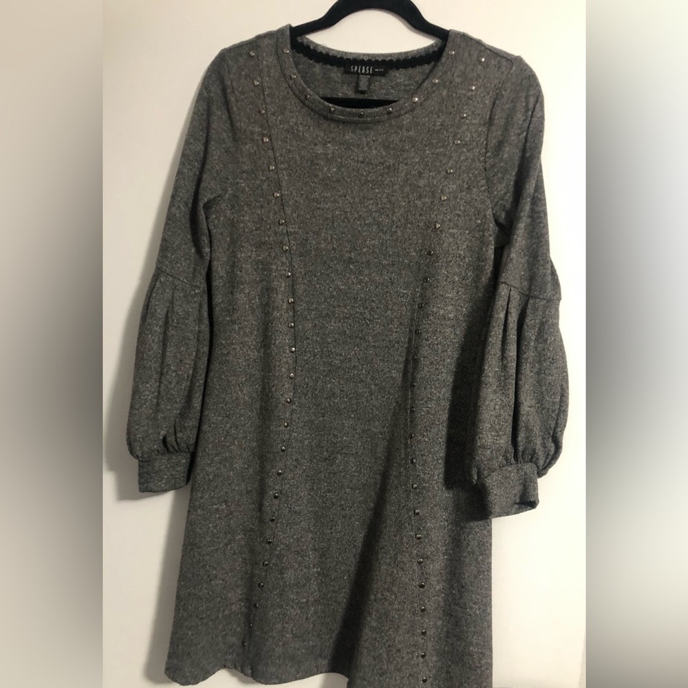 Spense SOFT Studded Swing DRESS CUTE SLEEVES Lightweight Stretchy EasyCare EUC